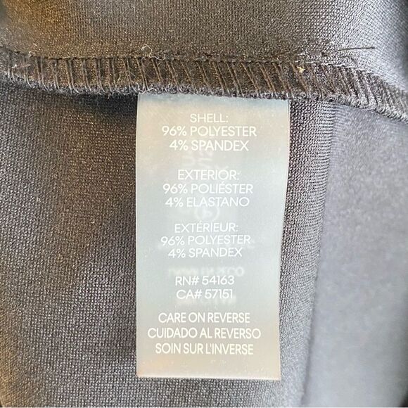 Calvin Klein Fit and Flare Black Midi Dress Leather Belt Cap Sleeves Women’s 6 - Picture 7 of 7